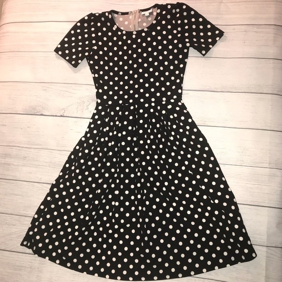 LuLaRoe Dresses & Skirts - 🛍SALE🛍LuLaRoe Black/White Polka Dot Amelia Dress